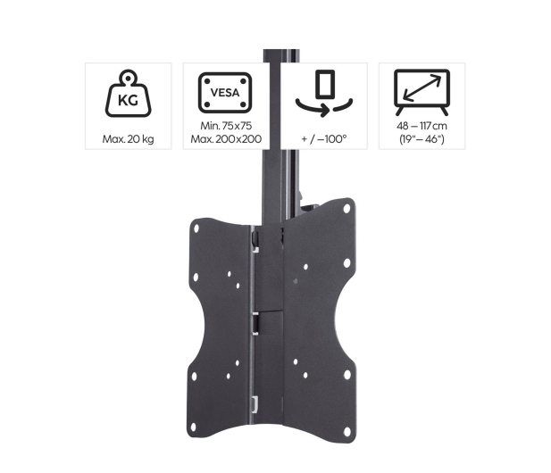 Hama Uchwyt Sufitowy do TV VESA 200x200 obrotowy regulacja 46" - 1516989 - zdjęcie 6
